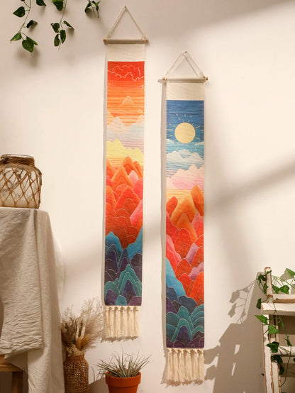 Macrame Tapestry Sunset Sunrise - Handmade