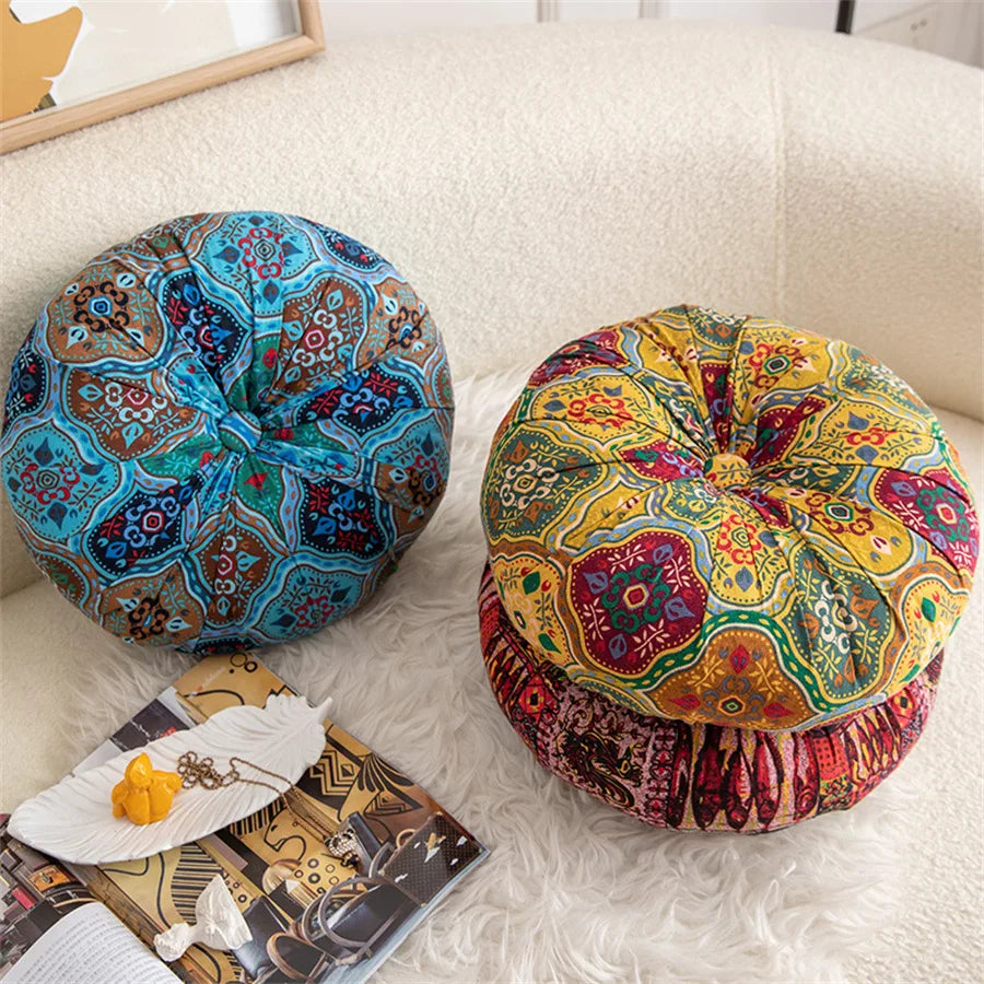 Almohada de suelo redonda grande para sentarse.