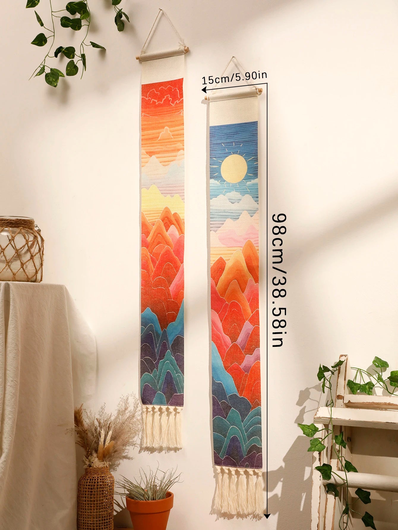 Macrame Tapestry Sunset Sunrise - Handmade