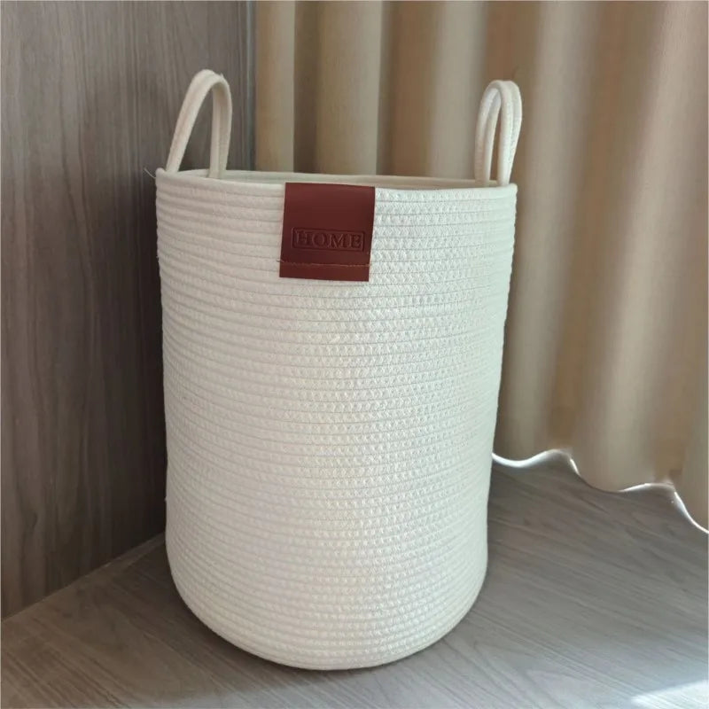 Hand-woven laundry basket for storing toys, clothes and sundries, large capacity
