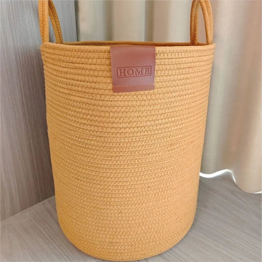Hand-woven laundry basket for storing toys, clothes and sundries, large capacity
