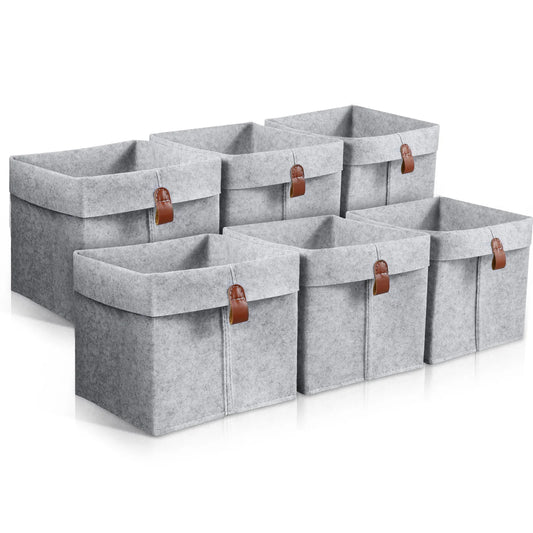 Large capacity felt fabric foldable storage basket